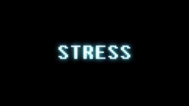 Retro videogame stres kelime metin bilgisayar tv arıza parazit gürültü ekran animasyon sorunsuz döngü yeni kalite evrensel vintage hareket dinamik animasyonlu arka plan renkli neşeli video m
