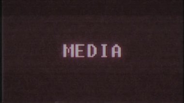 Retro videogame medya kelime metin bilgisayar tv arıza parazit gürültü ekran animasyon sorunsuz döngü yeni kalite evrensel vintage hareket dinamik animasyonlu arka plan renkli neşeli video m