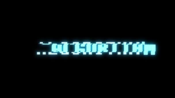 Retro videogame algoritması kelime metin bilgisayar tv arıza parazit gürültü ekran animasyon sorunsuz döngü yeni kalite evrensel vintage hareket dinamik animasyonlu arka plan renkli neşeli video m — Stok video