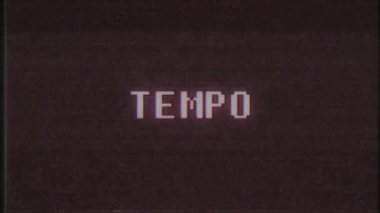Retro videogame Tempo kelime metin bilgisayar tv arıza parazit gürültü ekran animasyon sorunsuz döngü yeni kalite evrensel vintage hareket dinamik animasyonlu arka plan renkli neşeli video m