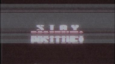 Retro videogame kal olumlu kelime metin bilgisayar tv arıza parazit gürültü ekran animasyon sorunsuz döngü yeni kalite evrensel vintage hareket dinamik animasyonlu arka plan renkli neşeli video m