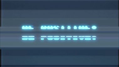 Retro video oyunu olmak olumlu kelime metin bilgisayar tv arıza parazit gürültü ekran animasyon sorunsuz döngü yeni kalite evrensel vintage hareket dinamik animasyonlu arka plan renkli neşeli video m