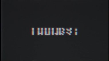 Retro video oyunu teşekkür kelime metin bilgisayar tv arıza parazit gürültü ekran animasyon sorunsuz döngü yeni kalite evrensel vintage hareket dinamik animasyonlu arka plan renkli neşeli video m