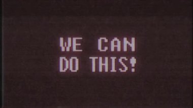 Retro video oyunu biz olabilir yapmak bu kelime metin bilgisayar tv arıza parazit gürültü ekran animasyon sorunsuz döngü yeni kalite evrensel vintage hareket dinamik animasyonlu arka plan renkli neşeli video m