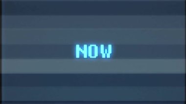 Retro video oyunu şimdi kelime metin bilgisayar tv arıza parazit gürültü ekran animasyon sorunsuz döngü yeni kalite evrensel vintage hareket dinamik animasyonlu arka plan renkli neşeli video m