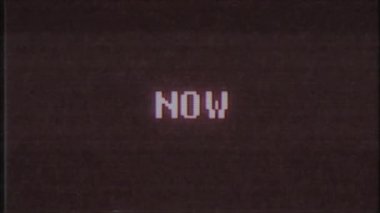 Retro video oyunu şimdi kelime metin bilgisayar tv arıza parazit gürültü ekran animasyon sorunsuz döngü yeni kalite evrensel vintage hareket dinamik animasyonlu arka plan renkli neşeli video m