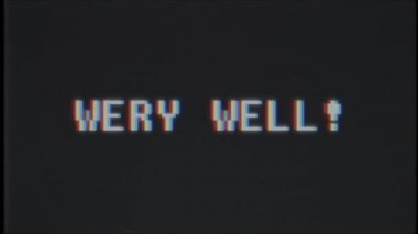 Retro videogame Wery iyi kelime metin bilgisayar tv arıza parazit gürültü ekran animasyon sorunsuz döngü yeni kalite evrensel vintage hareket dinamik animasyonlu arka plan renkli neşeli video m