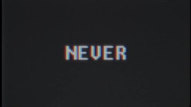 Retro video oyunu daha yeni kelime metin bilgisayar tv arıza parazit gürültü ekran animasyon sorunsuz döngü yeni kalite evrensel vintage hareket dinamik animasyonlu arka plan renkli neşeli video m