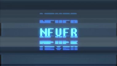 Retro video oyunu daha yeni kelime metin bilgisayar tv arıza parazit gürültü ekran animasyon sorunsuz döngü yeni kalite evrensel vintage hareket dinamik animasyonlu arka plan renkli neşeli video m