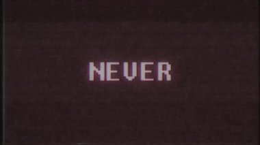 Retro video oyunu daha yeni kelime metin bilgisayar tv arıza parazit gürültü ekran animasyon sorunsuz döngü yeni kalite evrensel vintage hareket dinamik animasyonlu arka plan renkli neşeli video m