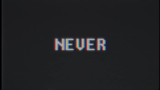 rétro jeu vidéo NOUVEAU mot ordinateur tv glitch interférence bruit écran animation boucle transparente Nouvelle qualité universel vintage mouvement dynamique animé fond coloré joyeux vidéo m 