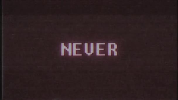 rétro jeu vidéo NOUVEAU mot ordinateur tv glitch interférence bruit écran animation boucle transparente Nouvelle qualité universel vintage mouvement dynamique animé fond coloré joyeux vidéo m 