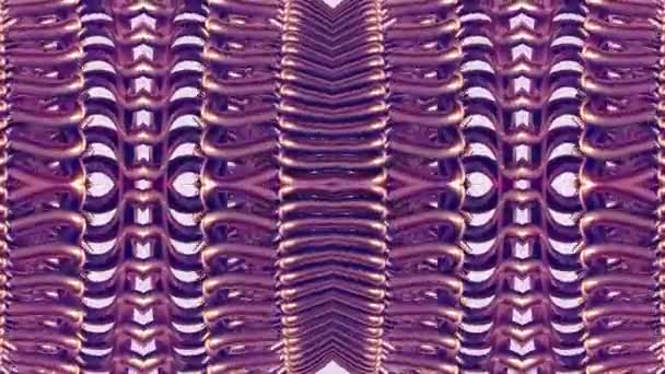 Блестящий орнаментальный фиолетовый металлический цепь калейдоскоп бесшовный петля анимации рисунок абстрактный фон Новое качество этнического праздника племени родной универсальное движение динамика прохладно приятно радостное музыкальное видео — стоковое видео