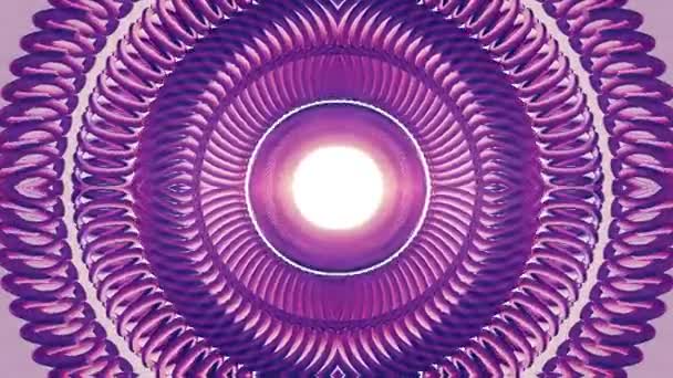 Блестящий орнаментальный фиолетовый металлический цепь калейдоскоп бесшовный петля анимации рисунок абстрактный фон Новое качество этнического праздника племени родной универсальное движение динамика прохладно приятно радостное музыкальное видео — стоковое видео
