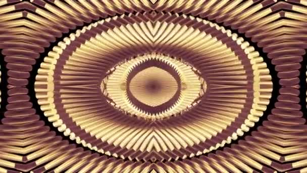 Versiering gouden metalen ketting Caleidoscoop naadloze loops patroon animatie abstracte achtergrond nieuwe kwaliteit etnische tribal Vakantiewoningen inheemse universele beweging dynamische cool leuke vrolijke muziekvideo — Stockvideo