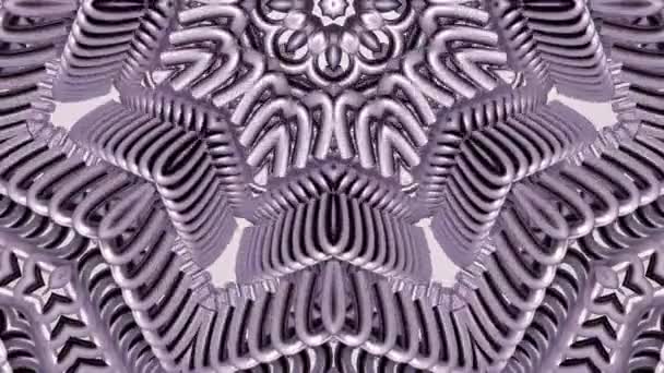 Glänzende ornamentale Metallkette Kaleidoskop nahtlose Schleifenmuster Animation abstrakter Hintergrund neue Qualität ethnischen Stammes Urlaub native universelle Bewegung dynamisch cool schön fröhlich Musikvideo — Stockvideo