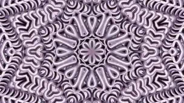 Glänzende ornamentale Metallkette Kaleidoskop nahtlose Schleifenmuster Animation abstrakter Hintergrund neue Qualität ethnischen Stammes Urlaub native universelle Bewegung dynamisch cool schön fröhlich Musikvideo — Stockvideo