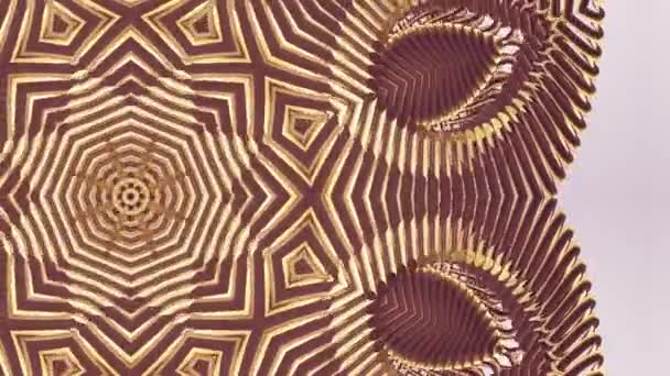 Ornamental gold metal chain kaleidoscope seamless loop pattern animation abstract background New quality ethnic tribal holiday native universal motion dynamic cool nice joyful music video — Stock Video