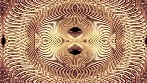 Ornamentale Gold Metallkette Kaleidoskop nahtlose Schleifenmuster Animation abstrakter Hintergrund neue Qualität ethnischen Stammes Urlaub native universelle Bewegung dynamisch cool schön fröhlich Musikvideo — Stockvideo