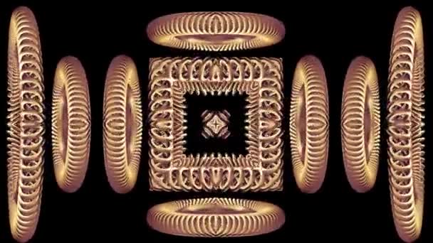 Διακοσμητικά χρυσή μεταλλική αλυσίδα καλειδοσκόπιο αδιάλειπτη βρόχο μοτίβο κινούμενα σχέδια αφηρημένα φόντο νέα ποιότητα εθνοτικές tribal Ενοικιαζόμενα μητρική Οικουμενική κίνηση δυναμική δροσερό ωραίο χαρούμενη μουσική βίντεο — Αρχείο Βίντεο