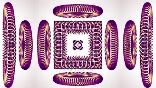 Shiny ornamental purple metal chain kaleidoscope seamless loop pattern animation abstract background New quality ethnic tribal holiday native universal motion dynamic cool nice joyful music video — Stock Video