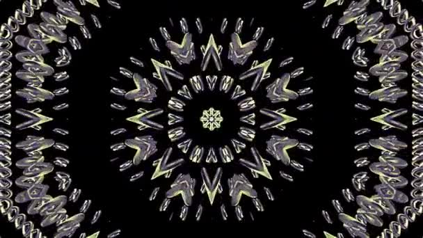 闪亮的观赏绿色金属链万花筒无缝环路模式动画抽象背景新质量民族部落节日本土通用运动动态酷愉快的音乐视频 — 图库视频影像