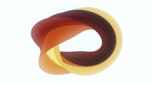Мягкие цвета плоские 3D изогнутые пончики конфеты бесшовные петли абстрактной формы анимации фон новое качество универсальное движение динамические анимированные красочные радостные видео кадры — стоковое видео