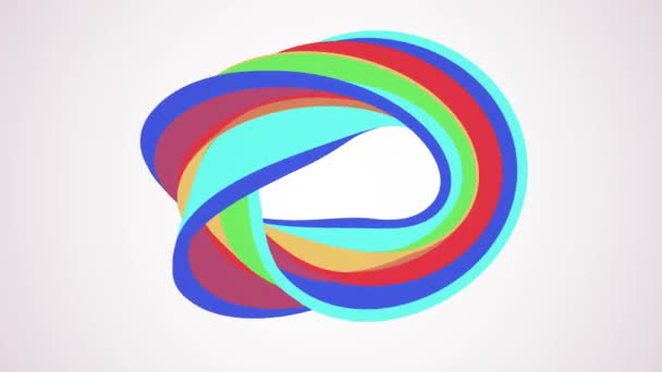 Απαλά χρώματα επίπεδη 3d καμπύλο ουράνιο τόξο ντόνατ καραμέλα αδιάλειπτη βρόχο αφηρημένο σχήμα animation νέα ποιότητα Οικουμενική κίνηση δυναμική κινούμενα πολύχρωμο χαρούμενη βιντεοσκοπημένων εικονών υποβάθρου — Αρχείο Βίντεο