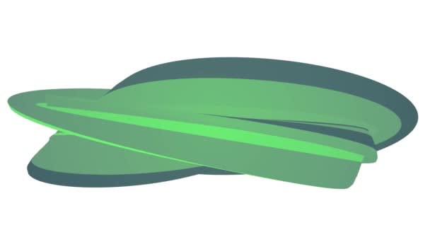 Cores suaves plana 3D curvo verde doce sem costura loop abstrato forma animação fundo nova qualidade universal movimento dinâmico animado colorido alegre vídeo footage — Vídeo de Stock