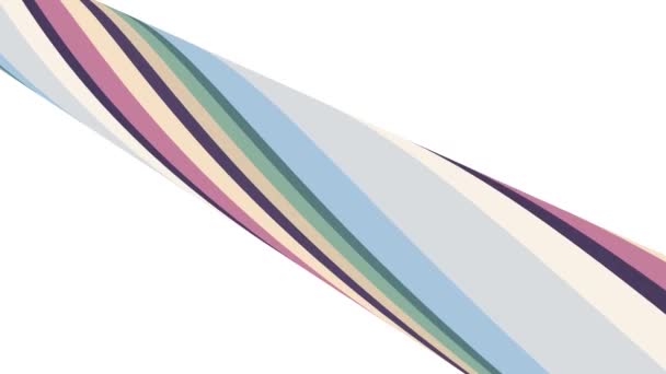 Мягкие цвета плоские 3D трубки радуга конфеты бесшовные петли абстрактной формы анимации диагональный фон новое качество универсальное движение динамические анимированные красочные радостные видео кадры — стоковое видео