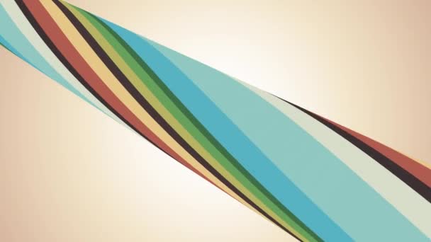 Colores suaves tubo plano 3D arco iris caramelo lazo sin costura forma abstracta animación diagonal fondo nueva calidad movimiento universal dinámico animado colorido alegre video metraje — Vídeo de stock