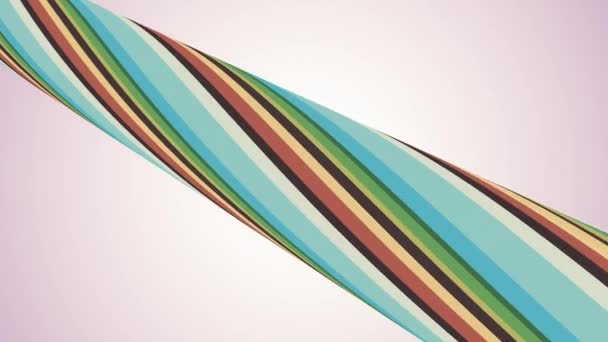 Mjuka färger platt 3d tube rainbow candy sömlös loop abstrakt form animation diagonal bakgrunden nya kvalitet universella rörelse dynamiska animerad färgglada joyful videofilmer — Stockvideo