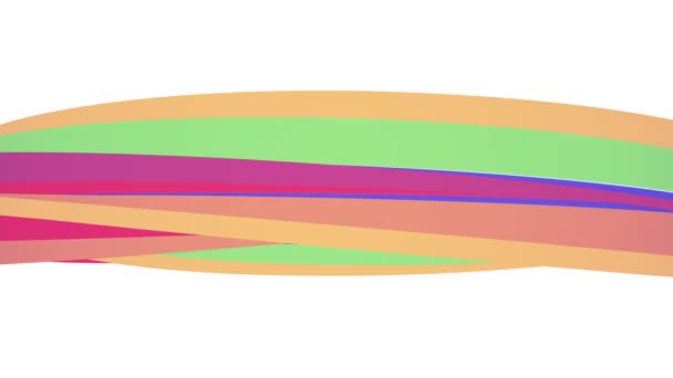 부드러운 색상 평면 3d 곡선 무지개 사탕 선 원활한 루프 추상 모양 애니메이션 배경 새로운 품질 범용 모션 동적 애니메이션된 화려한 즐거운 영상 — 비디오