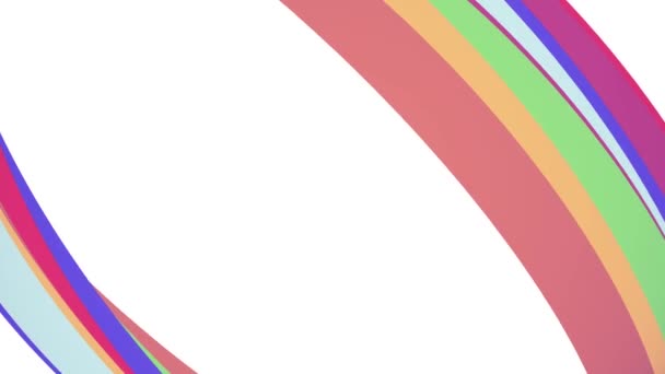 М'які кольори плоский 3D діагональ веселка рамка вигнута цукерки лінія безшовної петлі абстрактна форма анімація фон новий якісний універсальний рух динамічний анімований барвистий радісний відеозапис — стокове відео