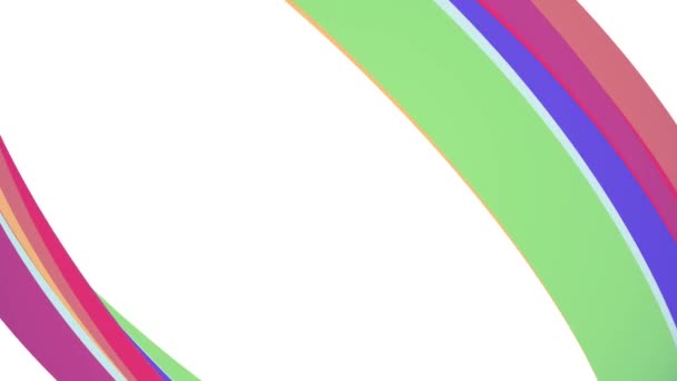 Zachte kleuren platte 3d diagonale regenboog frame gebogen snoep lijn naadloze loops abstracte vorm animatie achtergrond nieuwe kwaliteit universele beweging dynamische geanimeerde kleurrijke vrolijke videobeelden — Stockvideo