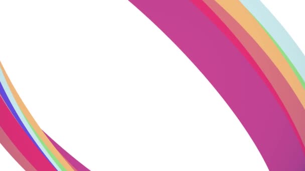 Weiche Farben flach 3d Diagonale Regenbogen Rahmen gekrümmte Süßigkeiten Linie nahtlose Schleife abstrakte Form Animation Hintergrund neue Qualität universelle Bewegung dynamische animierte bunte fröhliche Videoaufnahmen — Stockvideo