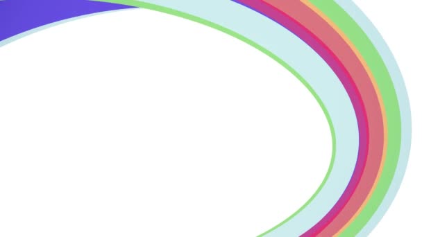 Mjuka färger platta rainbow ram böjd godis linje sömlös loop abstrakt form animation bakgrund nya kvalitet universella rörelse dynamiska animerad färgglada joyful videofilmer — Stockvideo