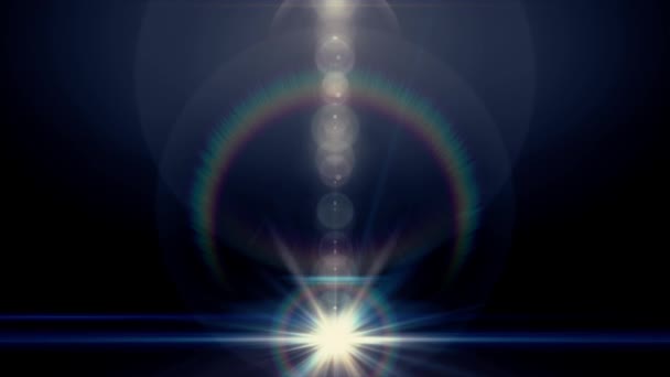 Lumière solaire verticale mouvement optique lentille fusées éclairantes brillant animation fond d'art - nouvelle qualité lumière naturelle lampe rayons effet dynamique coloré lumineux séquences vidéo — Video