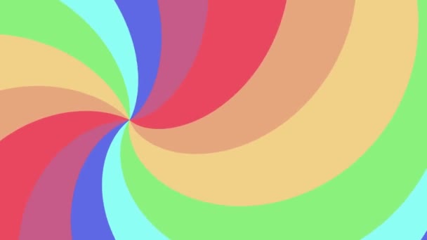 Spiral shape rainbow colors seamless loop rotation animation background new quality universal motion dynamic animated colorful joyful cool nice video footage — Stock Video