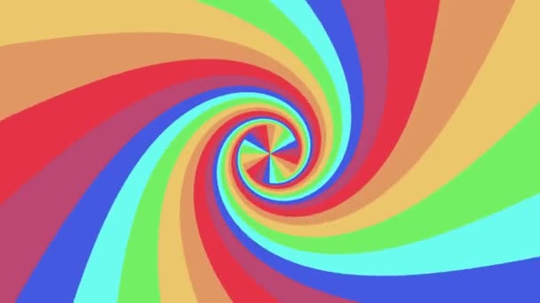 Espiral forma arco-íris cores sem costura loop rotação animação fundo nova qualidade universal movimento dinâmico animado colorido alegre legal agradável vídeo metragem — Vídeo de Stock