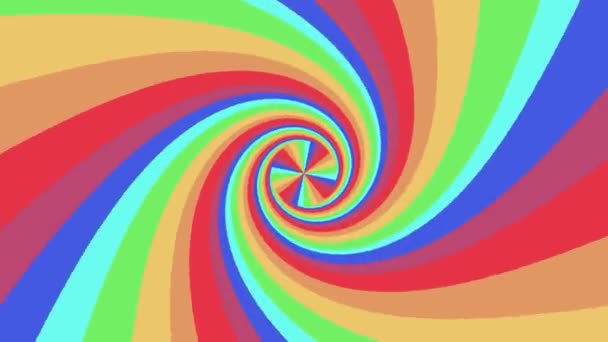スパイラル形状の虹色シームレス ループ回転アニメーション背景新しい品質ユニバーサルモーションインタ動的アニメーション カラフルなうれしそうなクールな素敵な映像 — ストック動画