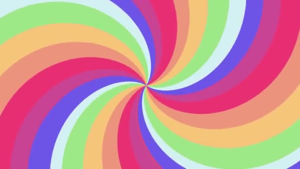 Forma espiral arco iris colores lazo sin costuras rotación animación fondo nueva calidad movimiento universal dinámico animado colorido alegre fresco agradable video metraje — Vídeo de stock
