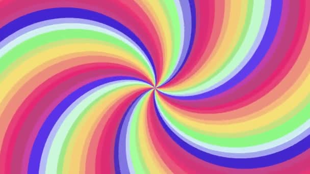 Spiral shape rainbow colors seamless loop rotation animation background new quality universal motion dynamic animated colorful joyful cool nice video footage — Stock Video