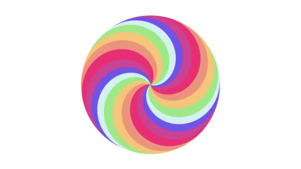 Spiral shape rainbow colors circle eamless loop rotation animation background new quality universal motion dynamic animated colorful joyful cool nice video footage — Stock Video