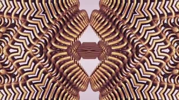 Díszes arany fém lánc Kaleidoszkóp varrat nélküli hurok minta animáció absztrakt háttér új minőségi etnikai törzsi üdülés natív univerzális dinamikus hűvös szép vidám zene mozgóképes — Stock videók