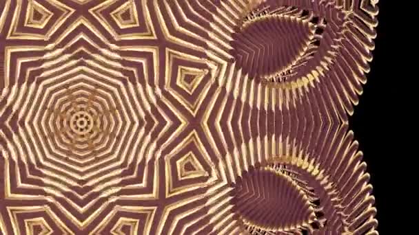 Ornamentale oro metallo catena caleidoscopio senza cuciture loop modello animazione astratto sfondo Nuova qualità etnico tribale vacanza nativo universale movimento dinamico fresco bello gioioso musica video — Video Stock