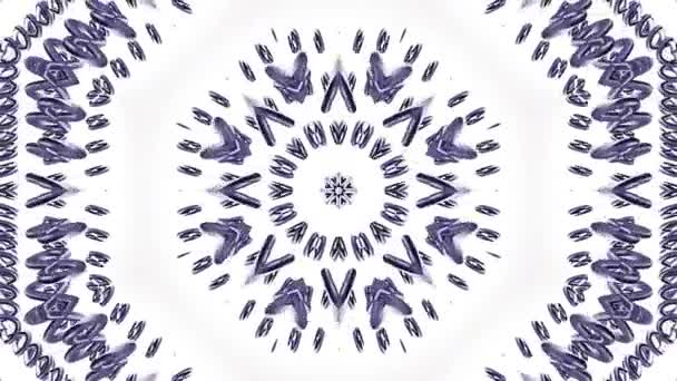 Shiny ornamental silver metal chain kaleidoscope seamless loop pattern animation abstract background New quality ethnic tribal holiday native universal motion dynamic cool nice joyful music video — Stock Video