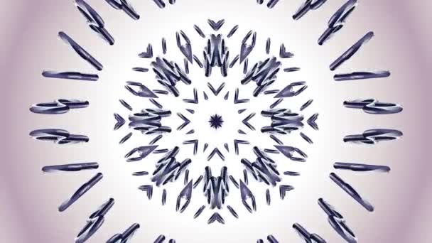 Shiny ornamental silver metal chain kaleidoscope seamless loop pattern animation abstract background New quality ethnic tribal holiday native universal motion dynamic cool nice joyful music video — Stock Video