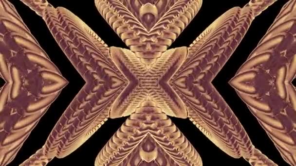 Versiering gouden metalen ketting Caleidoscoop naadloze loops patroon animatie abstracte achtergrond nieuwe kwaliteit etnische tribal Vakantiewoningen inheemse universele beweging dynamische cool leuke vrolijke muziekvideo — Stockvideo