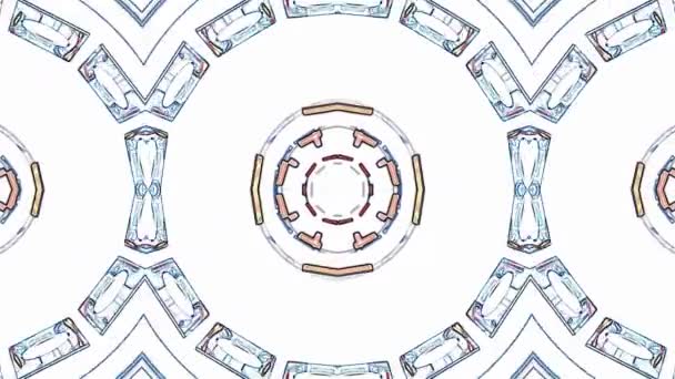 Farblinien gezeichnet ornamental Kaleidoskop ethnischen Stammes psychedelische Muster Animation Hintergrund Schleife neue Qualität Urlaub native universelle Bewegung dynamisch cool schön fröhlich Musik-Video — Stockvideo